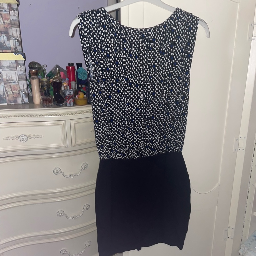 Victoria’s Secret / Moda International polka dot black and white dress